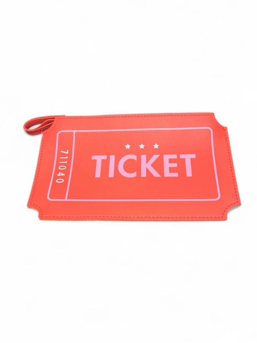 Ticket Red leather makeup purse